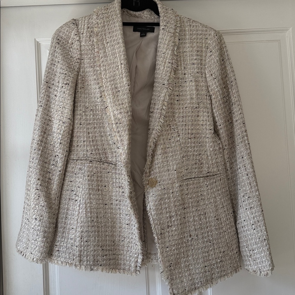 Ann Taylor cream Multicolor Tweed Blazer - Sz 2